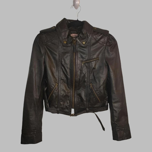 Vintage Y2K Rare Juicy Couture Leather Moto Jacket!