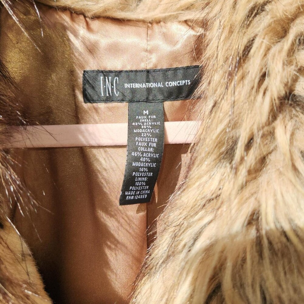 Y2k Faux Fur Bobcat Print Coat!